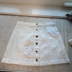 Forever 21 Cream A-Line Mini Skirt Casual